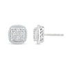 Thumbnail Image 0 of 0.69 CT. T.W. Cushion Multi-Diamond Frame Stud Earrings in 10K White Gold