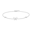 Thumbnail Image 0 of Diamond Accent Butterfly Anklet in Sterling Silver - 10"