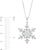 Opal and White Lab-Created Sapphire Snowflake Pendant in Sterling Silver