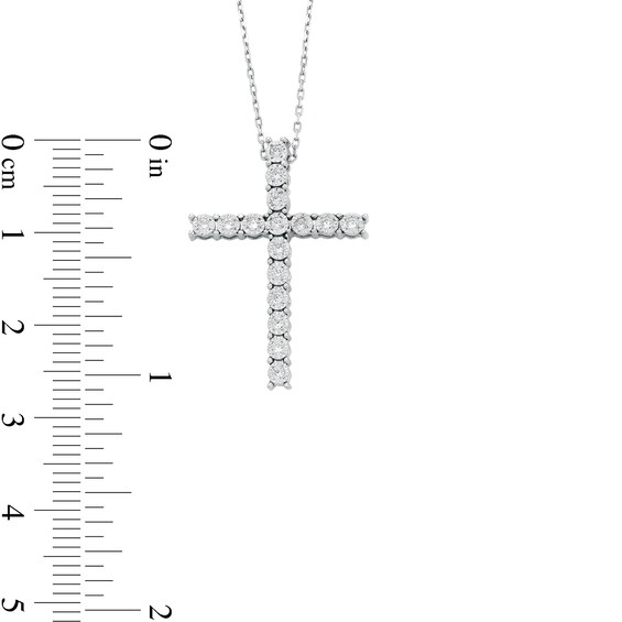 0.15 CT. T.W. Diamond Cross Pendant in Sterling Silver