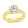 Thumbnail Image 5 of 0.53 CT. T.W. Multi-Diamond Beaded Bridal Set in 14K Gold