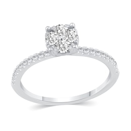 0.45 CT. T.W. Multi-Diamond Engagement Ring in 14K White Gold