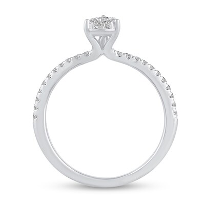 0.37 CT. T.W. Pear Multi-Diamond Engagement Ring in 14K White Gold