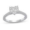 Thumbnail Image 0 of 0.69 CT. T.W. Heart Multi-Diamond Engagement Ring in 14K White Gold