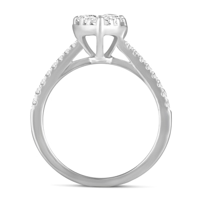 0.69 CT. T.W. Heart Multi-Diamond Engagement Ring in 14K White Gold