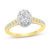 0.95 CT. T.W. Oval Multi-Diamond Hidden Frame Engagement Ring in 14K Gold