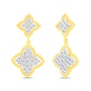 Thumbnail Image 0 of 0.45 CT. T.W. Diamond Bead Edge Flower Double Drop Earrings in 14K Gold