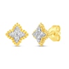 Thumbnail Image 0 of 0.23 CT. T.W. Diamond Bead Edge Flower Stud Earrings in 14K Gold