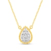 Thumbnail Image 0 of 0.23 CT. T.W. Pear Multi-Diamond Teardrop Bead Edge Necklace in 14K Gold