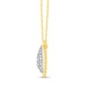 Thumbnail Image 2 of 0.23 CT. T.W. Pear Multi-Diamond Teardrop Bead Edge Necklace in 14K Gold