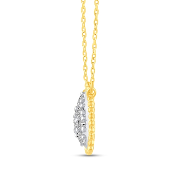 0.23 CT. T.W. Pear Multi-Diamond Teardrop Bead Edge Necklace in 14K Gold