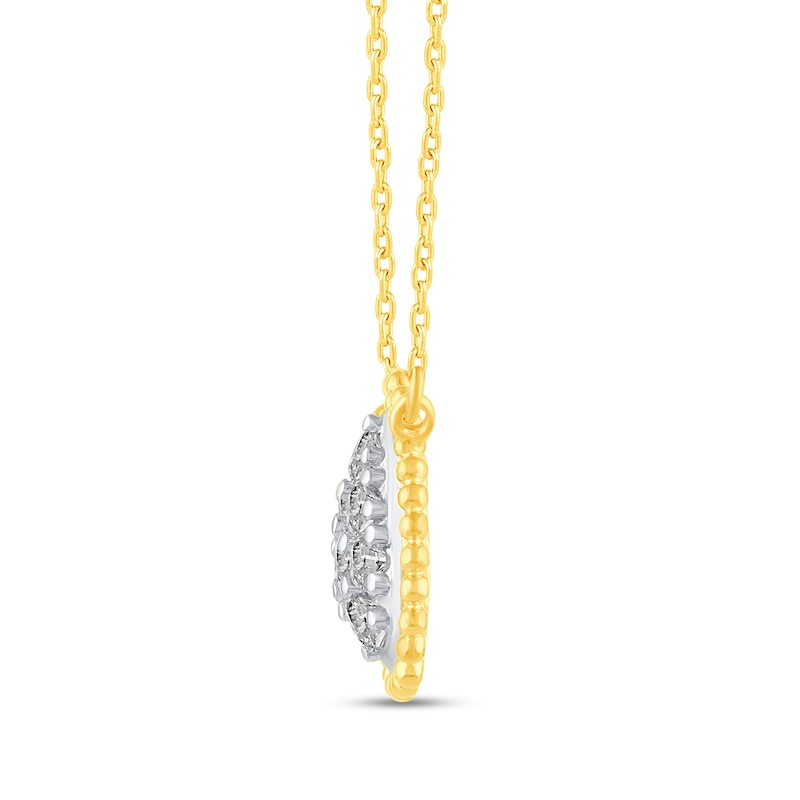 0.23 CT. T.W. Pear Multi-Diamond Teardrop Bead Edge Necklace in 14K Gold