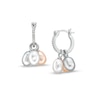 Thumbnail Image 0 of Baroque Multi-Colour Freshwater Cultured Pearl and 0.085 CT. T.W. Diamond Dangle Hoop Earrings in Sterling Silver