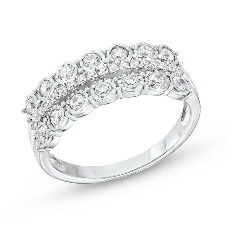 0.50 CT. T.W. Diamond Miracle Double Row Band in 10K White Gold ...