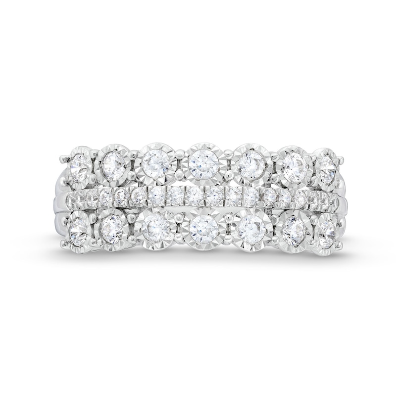 CT. T.W. Diamond Miracle Double Row Band in 10K Gold