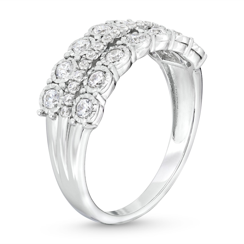 0.50 CT. T.W. Diamond Miracle Double Row Band in 10K White Gold