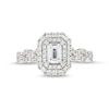 Vera Wang Love Collection Canadian Certified Centre Diamond 0.95 CT. T.W. Twist Shank Engagement Ring in 14K White Gold