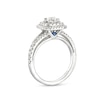 Vera Wang Love Collection Canadian Certified Centre Diamond 0.95 CT. T.W. Double Frame Engagement Ring in 14K White Gold