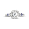 Thumbnail Image 3 of Vera Wang Love Collection Canadian Certified Centre Diamond 0.69 CT. T.W. and Sapphire Engagement Ring in 14K White Gold