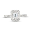 Vera Wang Love Collection Canadian Certified Emerald-Cut Centre Diamond 0.95 CT. T.W. Engagement Ring in 14K White Gold