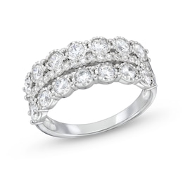 1.00 CT. T.W. Diamond Miracle Double Row Band in 10K White Gold