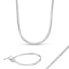 4.0mm Cuban Herringbone Chain Necklace and Bracelet Set in Solid Sterling Silver