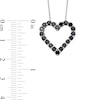 Thumbnail Image 2 of 0.95 CT. T.W. Black Diamond Outline Heart Pendant in Sterling Silver