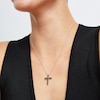 0.95 CT. T.W. Black Diamond Cross Pendant in Sterling Silver