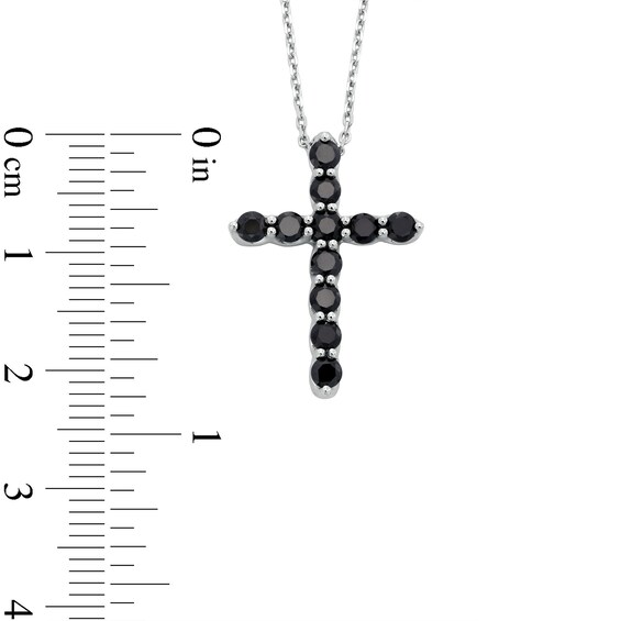 0.95 CT. T.W. Black Diamond Cross Pendant in Sterling Silver