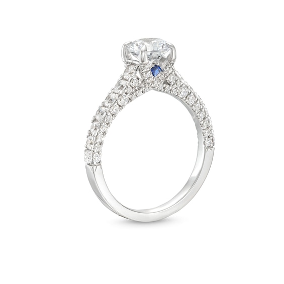 Vera Wang Love Collection Canadian Certified Centre Diamond 1.95 CT. T.W. Engagement Ring in 14K White Gold (I/SI2)