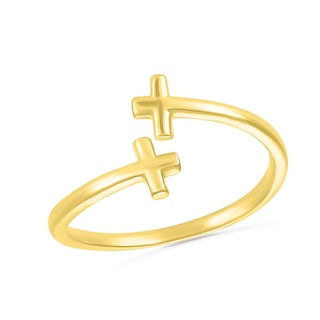 Sideways Double Cross Wrap Toe Ring in 10K Gold