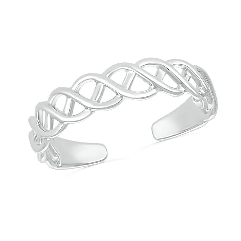 Cascading Braid Toe Ring in 10K White Gold|Peoples Jewellers