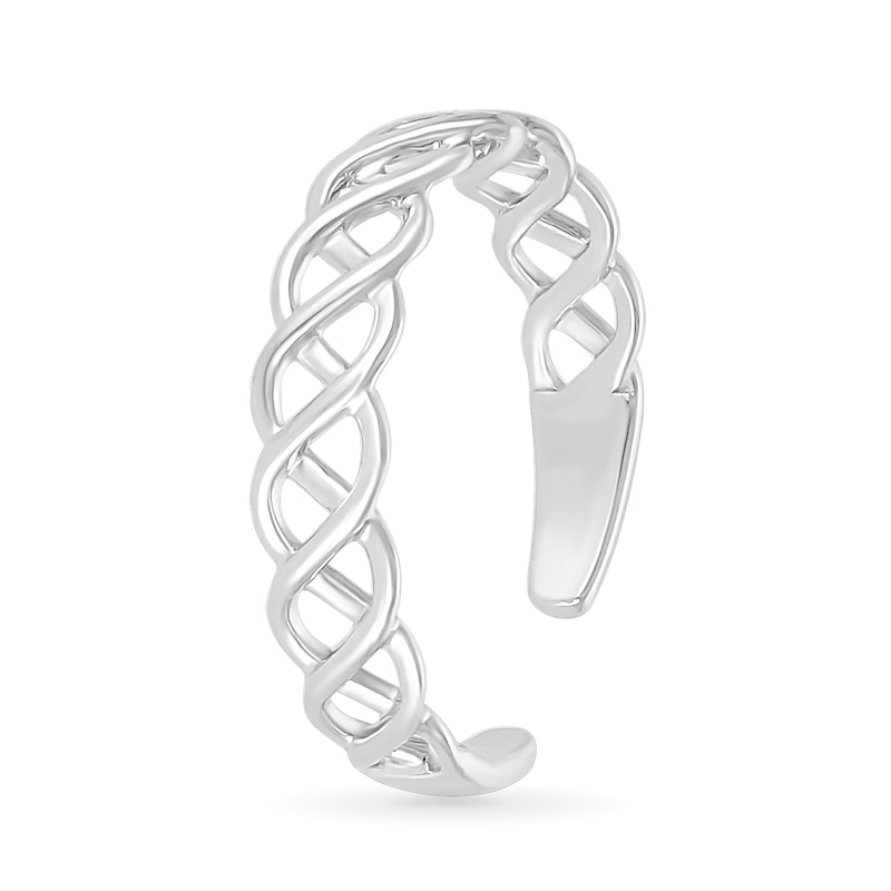 Cascading Braid Toe Ring in 10K White Gold