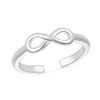 Sideways Infinity Symbol Toe Ring in Sterling Silver