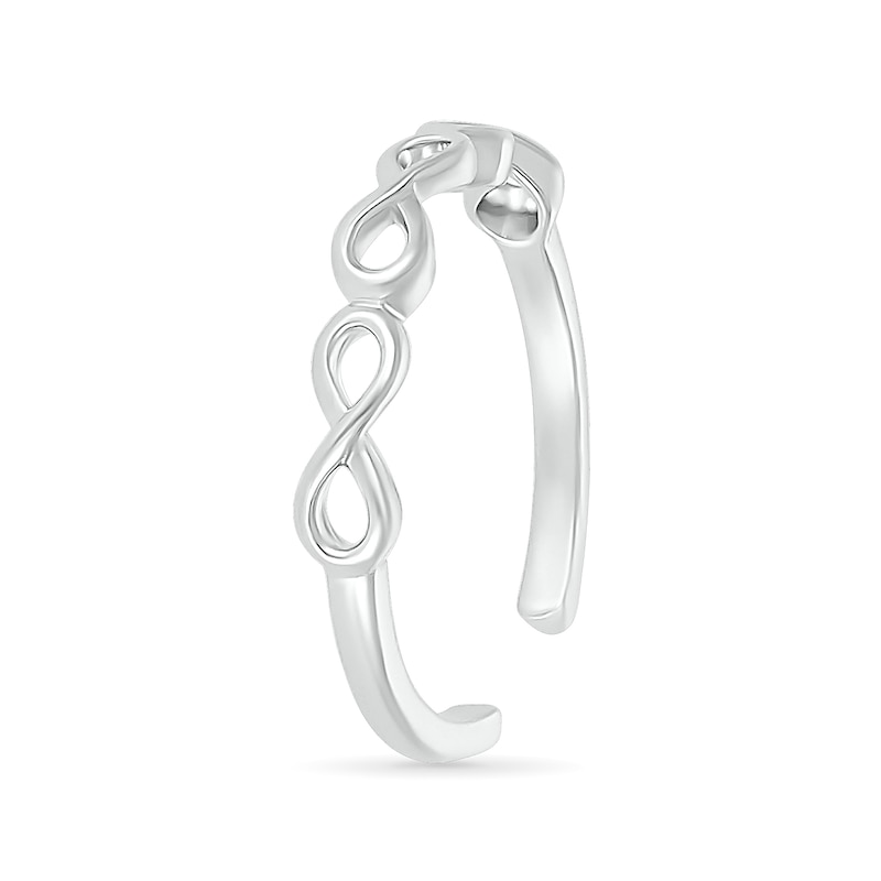 Sideways Infinity Symbols Toe Ring in 10K White Gold|Peoples Jewellers