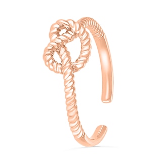 Heart-Shaped Rope Knot Toe Ring in 10K Rose Gold