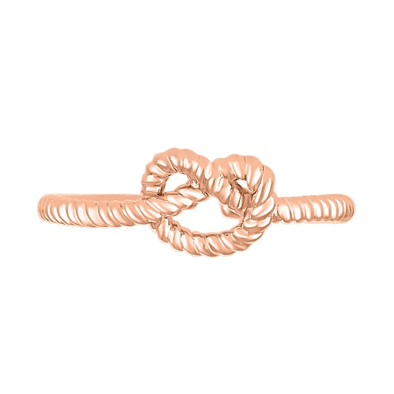 Heart-Shaped Rope Knot Toe Ring in 10K Rose Gold