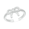 Rope Bow Knot Toe Ring in Sterling Silver