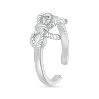 Rope Bow Knot Toe Ring in Sterling Silver