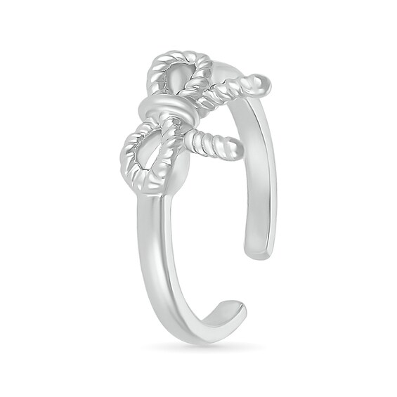 Rope Bow Knot Toe Ring in Sterling Silver