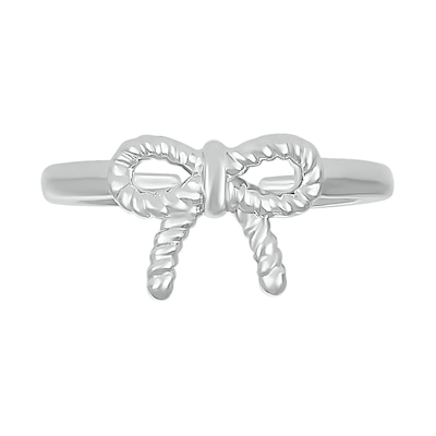 Rope Bow Knot Toe Ring in Sterling Silver