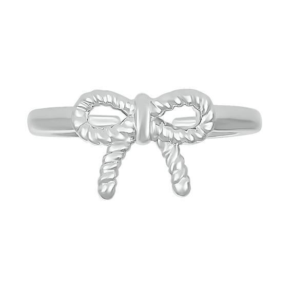 Rope Bow Knot Toe Ring in Sterling Silver