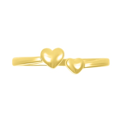 Polished Double Heart Wrap Toe Ring in 10K Gold