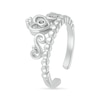 Heart Crown with Scrollwork Toe Ring in Sterling Silver