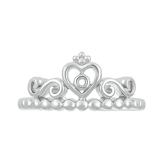 Heart Crown with Scrollwork Toe Ring in Sterling Silver