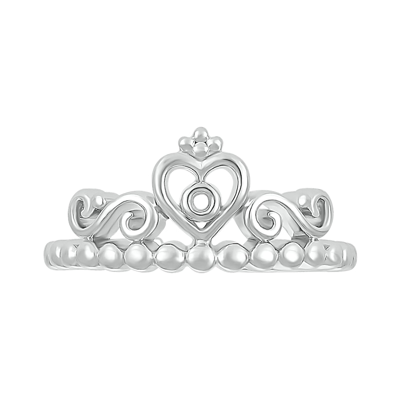 Heart Crown with Scrollwork Toe Ring in Sterling Silver