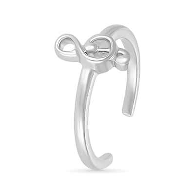 Treble Clef Music Note Toe Ring in Sterling Silver