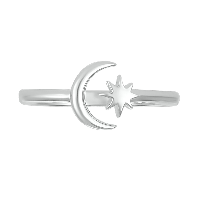 Crescent Moon and Star Wrap Toe Ring in Sterling Silver|Peoples Jewellers