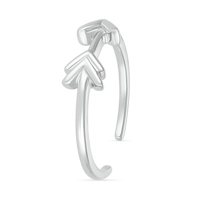 Sideways Arrow Toe Ring in 10K White Gold