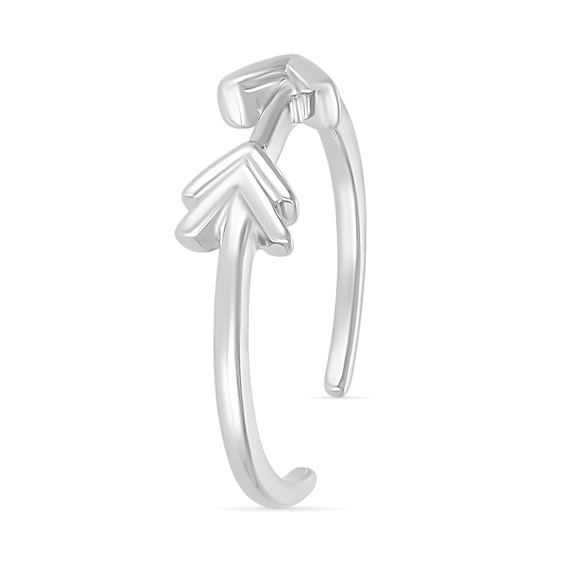 Sideways Arrow Toe Ring in 10K White Gold